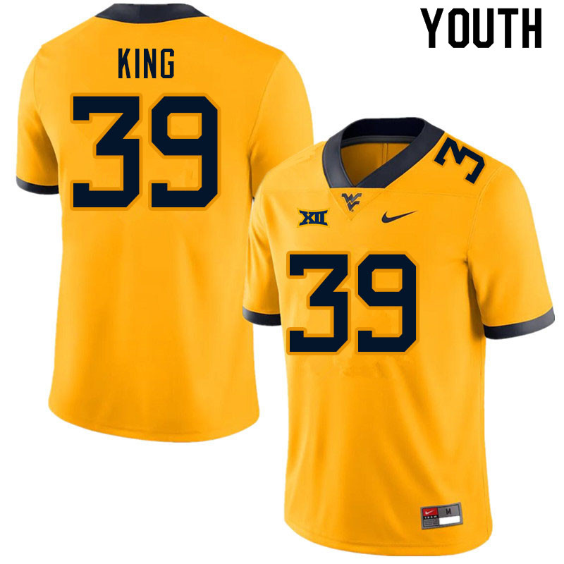 NCAA Youth Danny King West Virginia Mountaineers Gold #39 Nike Stitched Football College Authentic Jersey QP23O84LS